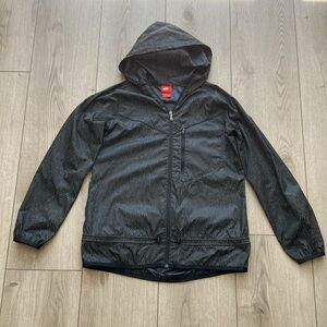 NIKE Jacket Full Zip Women’s M Black Printed Reflective Windbreaker